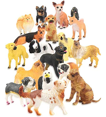 Juego De 18 Figuras De Perros Grandes De Lujo, Figuras De Ca