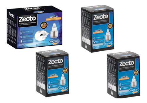 Pack Repelelente Mosquitos + 3 Recargas Eléctrico Zecto