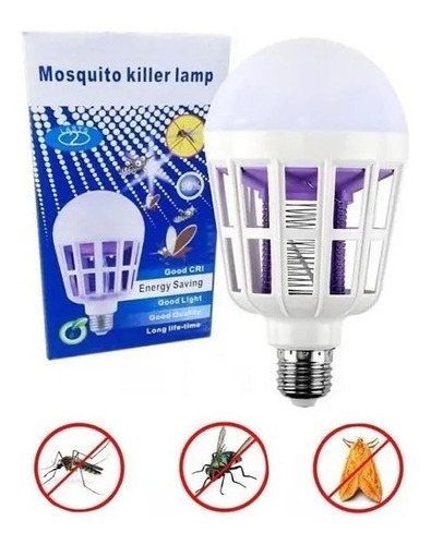 Lampara Led 12w Mata Moscas Mosquitos Insectos E27