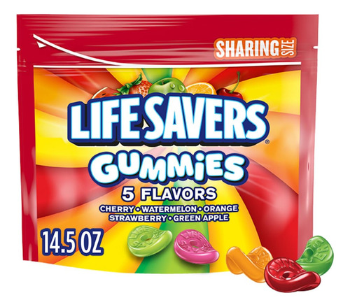 Life Savers Gummy Candy, 5 Sabores, Tamano Compartido, Bolsa