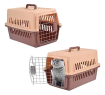 Comprar Jaula Transportadora Portátil Para Perro Gato Mascotas Pequeñas Y Medianas Asa Transportadora Puerta Metalica Plegable Facil De Armar Materiales De Calidad Café