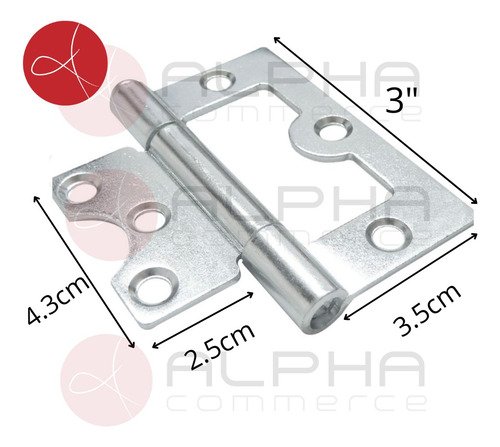 Bisagra Puerta De Comunicación Omega Fuerte 3x3 4 Unidades