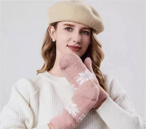 Manoplas De Punto Con Forro Polar Cálido Para Invierno Para
