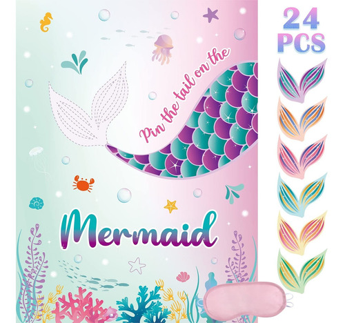 Wernnsai Juego Pin The Tail On The Mermaid - Juego De Fiesta
