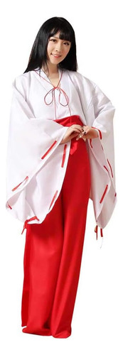 Kimono Blanco Para Mujer, Pantalones Hakama Rojos, Traje De 