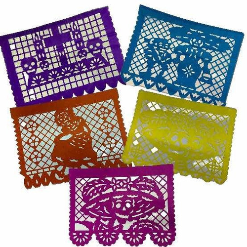 Imagen 1 de 4 de 100 Pliegos Papel Picado Día De Muertos Surtido Artesanal