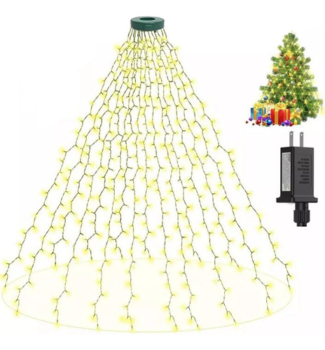 Guirnalda De 400 Luces Led 110v Para Árbol Navidad 8 Modos