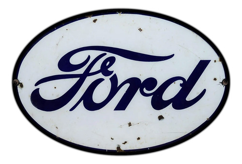 #05 - Cartel Oval Decorativo Vintage - Ford Retro No Chapa
