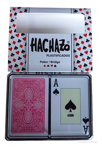 Cartas Naipes De Poker Bridge Hachazo Plastificados 2 Mazos