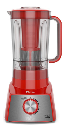 Liquidificador Philco Plq1411v 4 Velocidades 2,7l 1150w Cor Vermelho e Prata 220V