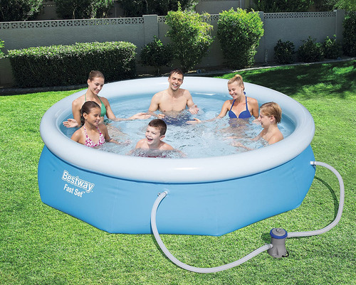 Pileta inflable redonda Bestway Fast Set 57270 de 305cm x 76cm 3638L azul