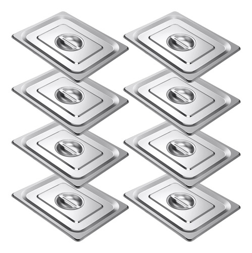 8 Pack Steam Mesa Pan Lids Solid Hotel Pan Covers G3c6l