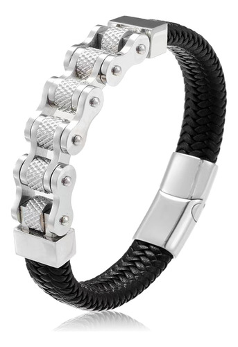 Pulsera Trenzada De Acero Inoxidable A La Moda Para Hombre,