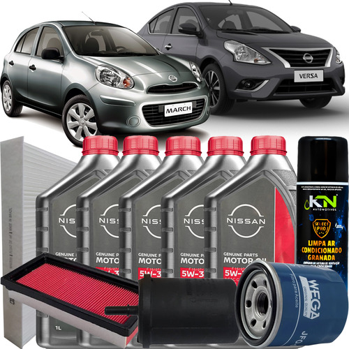 Kit Revisao 5w30 Nissan Versa 1.6 2016 2017 2018 2019 2020