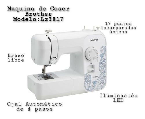 Maquina De Coser Brother Modelo Lx3817 / 17 Puntadas 