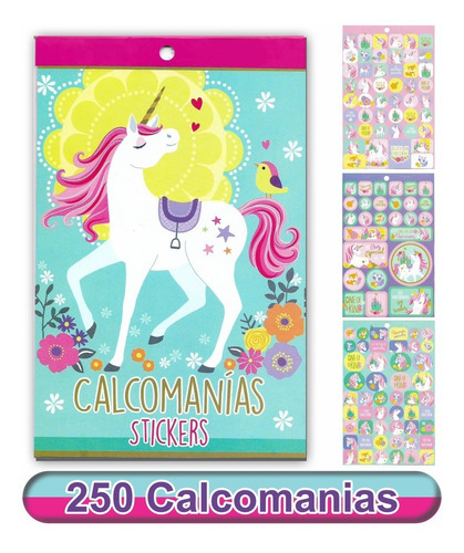 Block De Stickers Calcomanías Unicornio - Leoblock