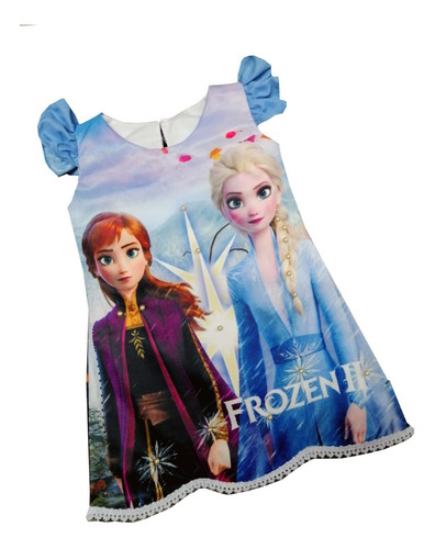 Vestido Con Manga De Frozen Ana Y Elsa - H