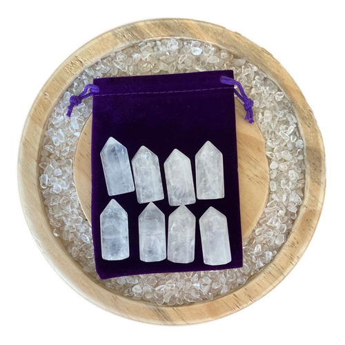 Pack De 8 Puntas Cuarzo Cristal Obelisco Para Gemoterapia