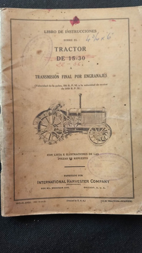  Catalogo Tractor International Harvester 22-36 A Engranajes