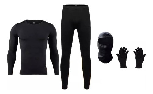 Combo Termico Moto Pantalon+camiseta+pasamontaña Guante Piel