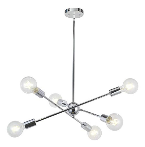 Bonlicht Lámpara De Araña Moderna De Sputnik 6 Luces Cromo I