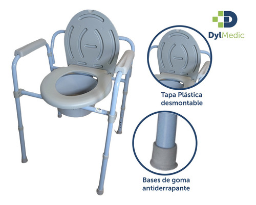 Silla Cómodo Aumento Para Wc Baño Plegable Portatil 3 En 1
