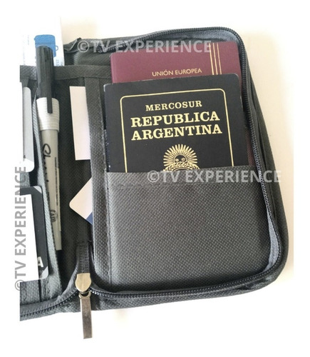 Imagen 9 de 9 de Porta Pasaporte Documentos Organizador De Viaje