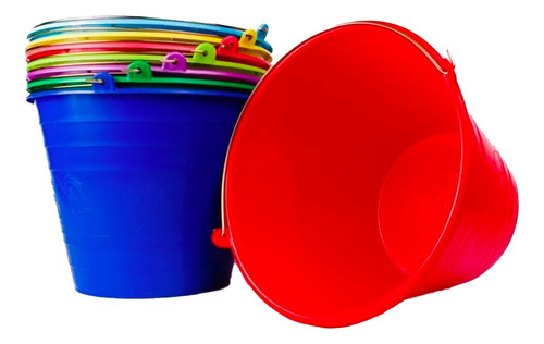 Cubeta Balde Plastico Resistente Multiusos 12 Lts 3 Piezas Color Color Al Azar