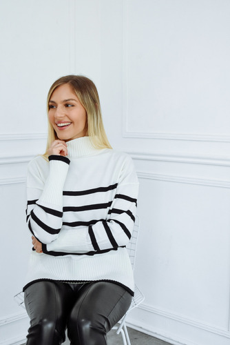 Sweater Polera Bremer Rayas Mujer