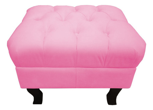 Kit 2 Puff Puf Decorativo Luiz Xv Triângulo Baixo Cor Rosa Bebê