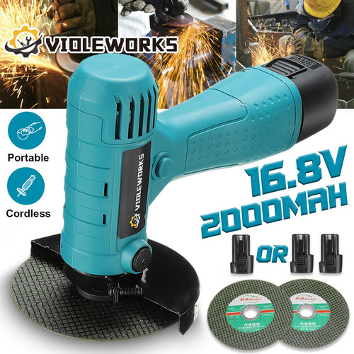 Imagen 2 de 8 de Violeworks - Amoladora Angular Inalámbrica Inalámbrica, 2 Ba