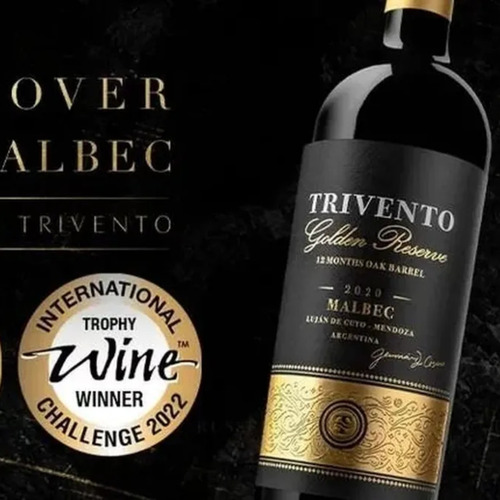Imagen 3 de 10 de Vino Trivento Golden Reserve Malbec Cosecha 2020 Premiado X6