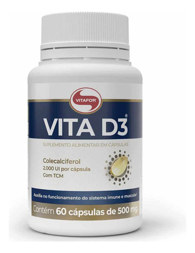 Vitamina D3 2000ui Vitafor Com T C M 60 Cápsulas De 500mg