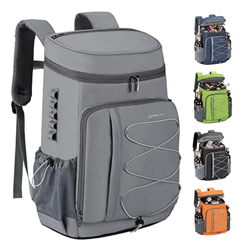 Mochila Hielera Capacidad 35 Latas Poliester Color Gris