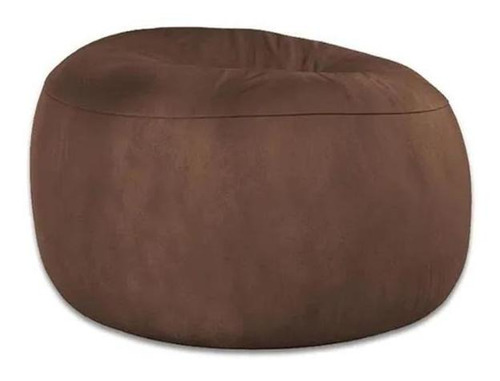 Puff Redondo Gigante Com Enchimento 140x20 Diâmetro Suede Cor Marrom