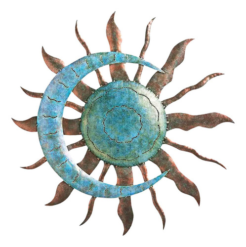 . Lua Sol Decoração De Parede Pendurado Estátua Metal