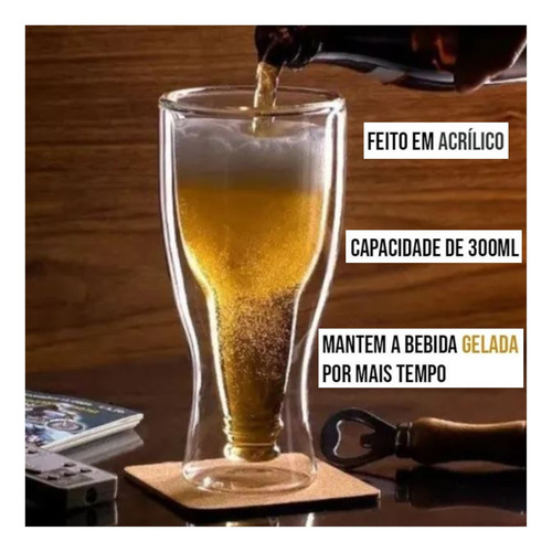 Copo Cristal Garrafa Invertida 300ml - Contém 01 Unidade - L