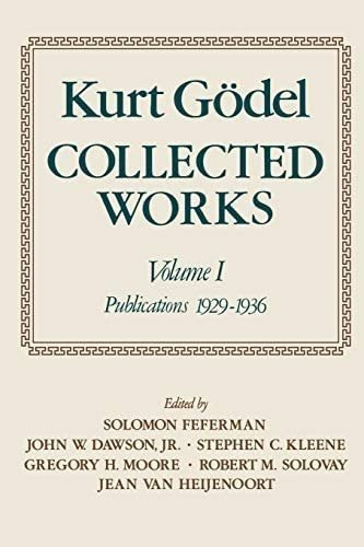 Libro: Collected Works: Volume I: Publications 1929-1936 (co