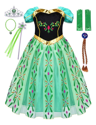 Avady Girls Anna Dress Disfraz De Princesa Para Frozen Chris