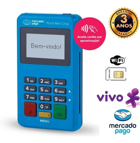 Imagem 1 de 7 de Maquina De Cartão Point Mini Chip -envio Rápido Chip Da Vivo