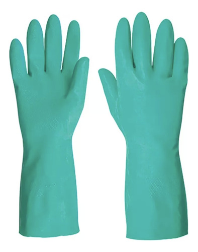 Guante De Nitrilo Flocado Verde Topsafe Pack (6 Pares)