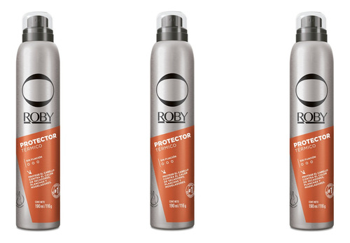 Spray Protector Térmico Profesional Roby 200ml X3u Set Kit