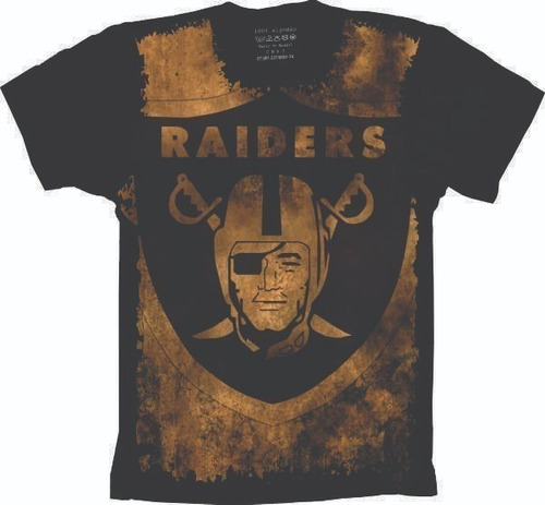 Camiseta Plus Size Preta Futebol Americano Oakland Raiders 2