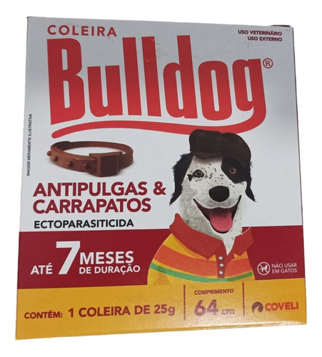 Coleira Anti Pulgas E Carrapatos Coveli Bulldog 7 Para Cães