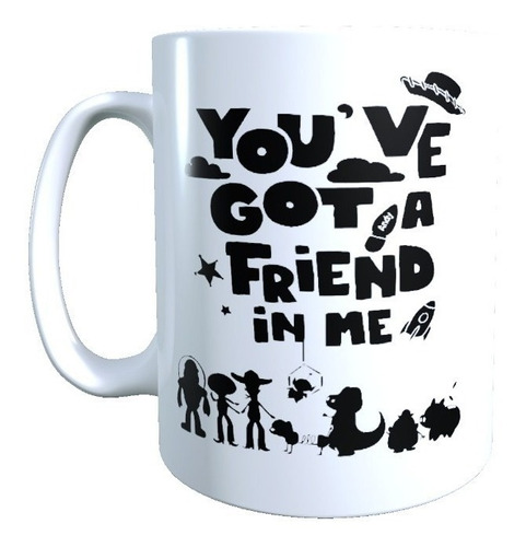 Taza Diseño Taza Tu Amigo Fiel Toy Story Blanco Y Negro