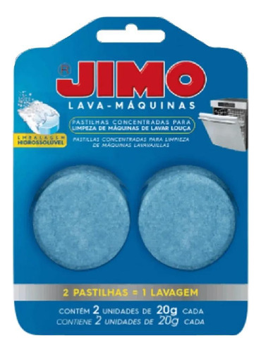 Jimo Limpa Maquinas Lavar Louça 2 Pastilhas