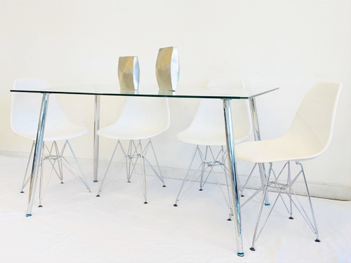 Imagen 2 de 9 de Mesa Comedor Iriarte 160 Cromada Minimalista C