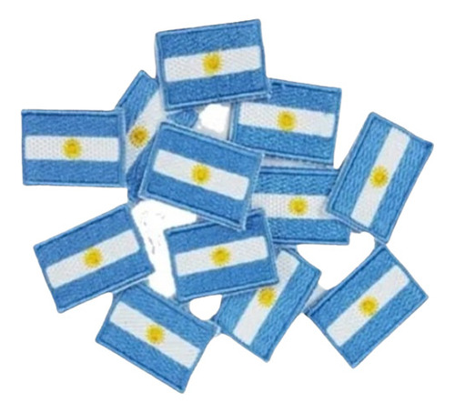 10 Parches - Apliques Banderas Argentinas Chicas, Para Coser