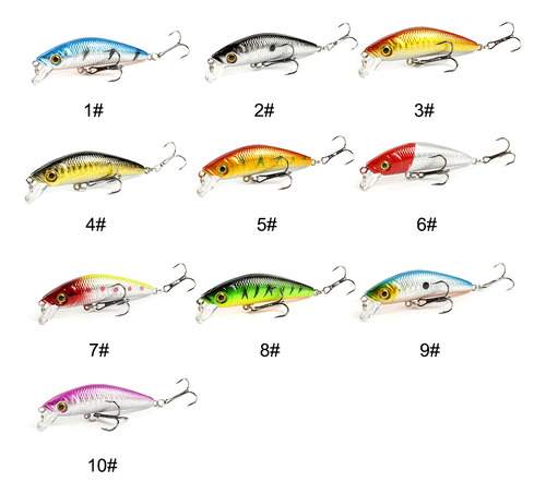 Crankbait Realista Para Contrabajo Duro Con Ojos En 3d Y 6 G