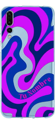Funda Para Huawei Para Mujer Curvas Moradas Con Tu Nombre